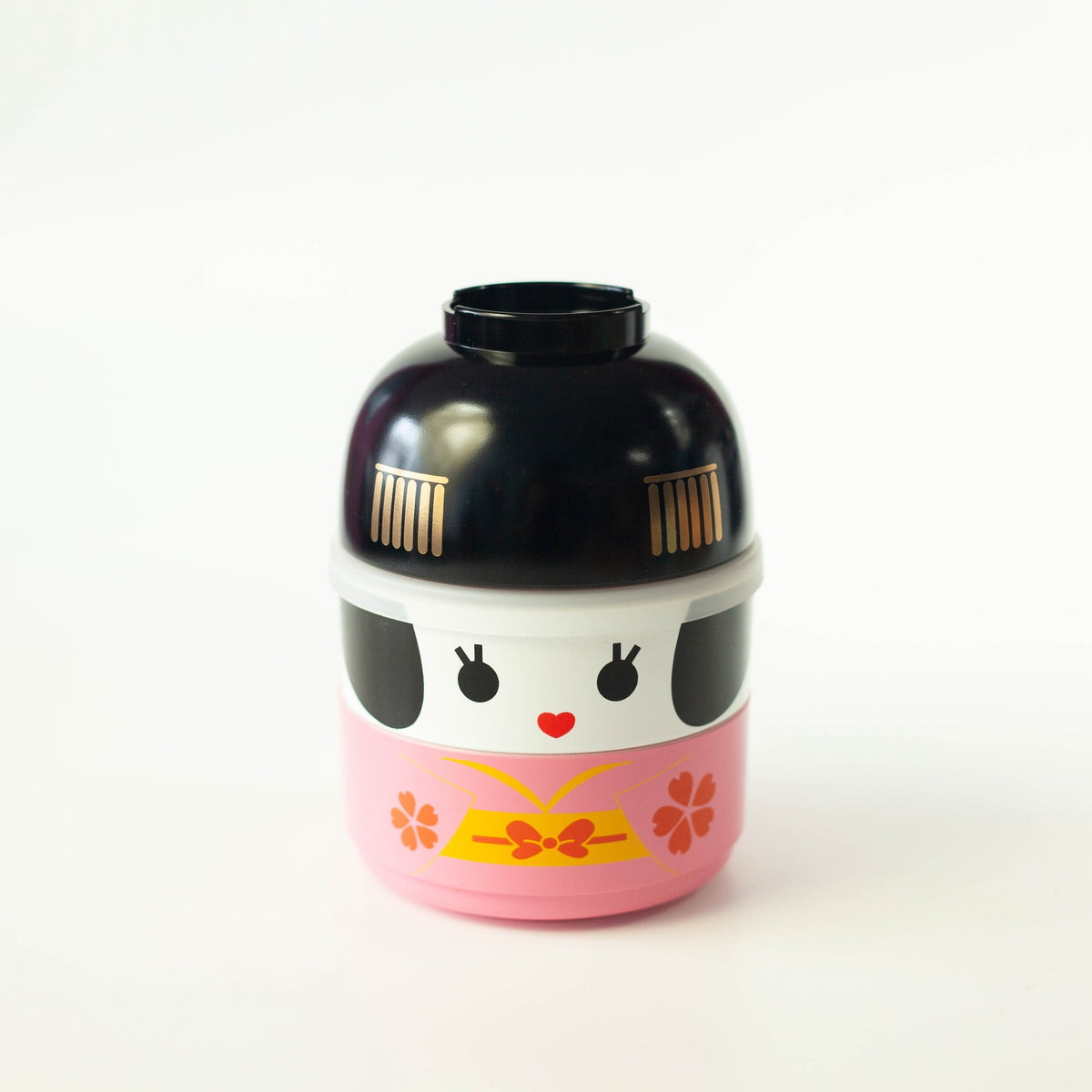 Kokeshi Bento Box Maiko, geisha-inspired Japanese bento box with two tiers and soup bowl