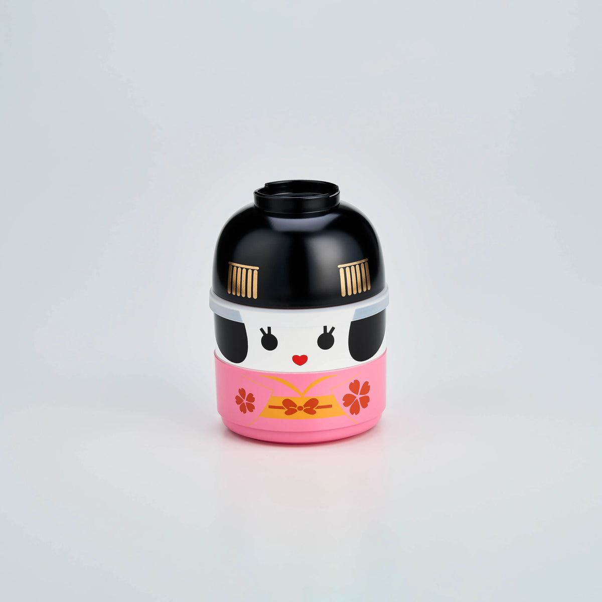 Kokeshi Bento Box Maiko, geisha-inspired Japanese bento box with two tiers and soup bowl