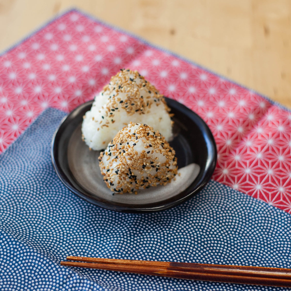 Two triangular onigiri made with Easy Onigiri Push Mold - perfect for bento and picnic