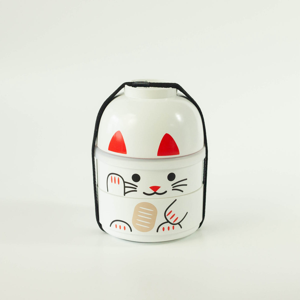 White and Black Kokeshi Bento Boxes | Maneki Neko, Japanese lucky cat-inspired lunch boxes