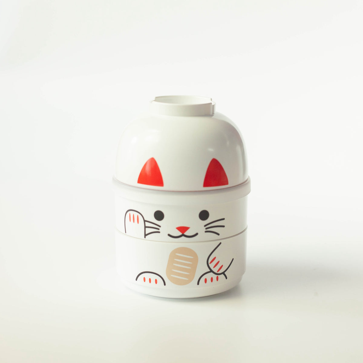 White and Black Kokeshi Bento Boxes | Maneki Neko, Japanese lucky cat-inspired lunch boxes