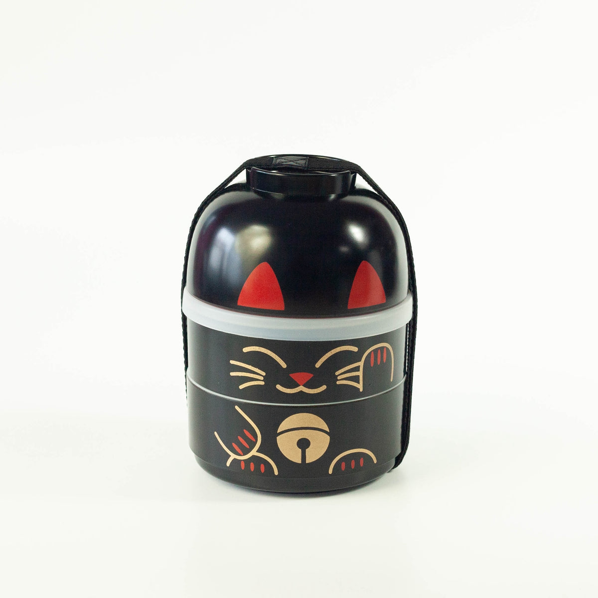 White and Black Kokeshi Bento Boxes | Maneki Neko, Japanese lucky cat-inspired lunch boxes