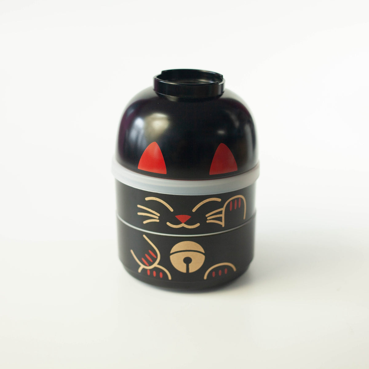 White and Black Kokeshi Bento Boxes | Maneki Neko, Japanese lucky cat-inspired lunch boxes