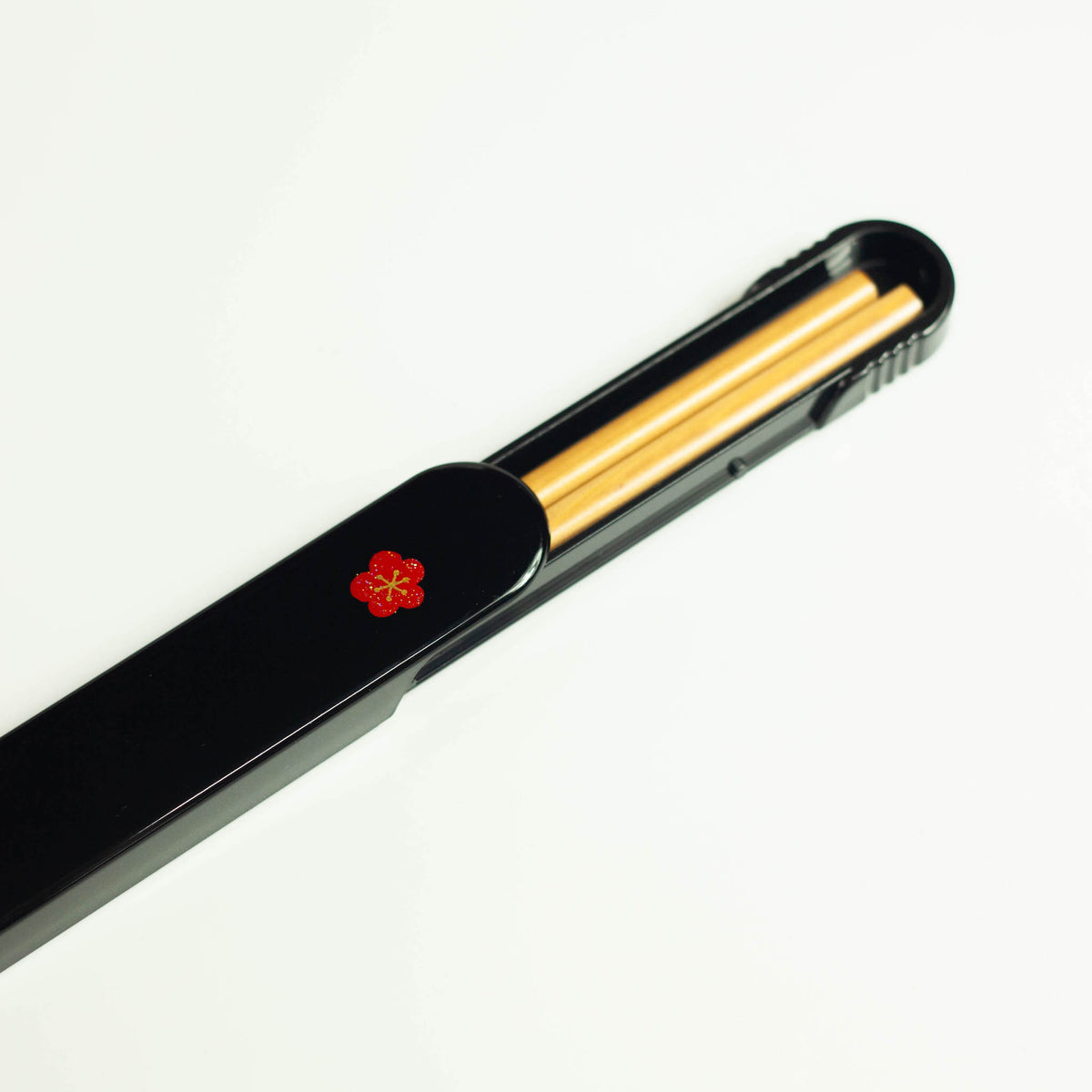 Hakoya Kao Neko black cat chopsticks set with case, wooden chopsticks 18cm, made in Japan