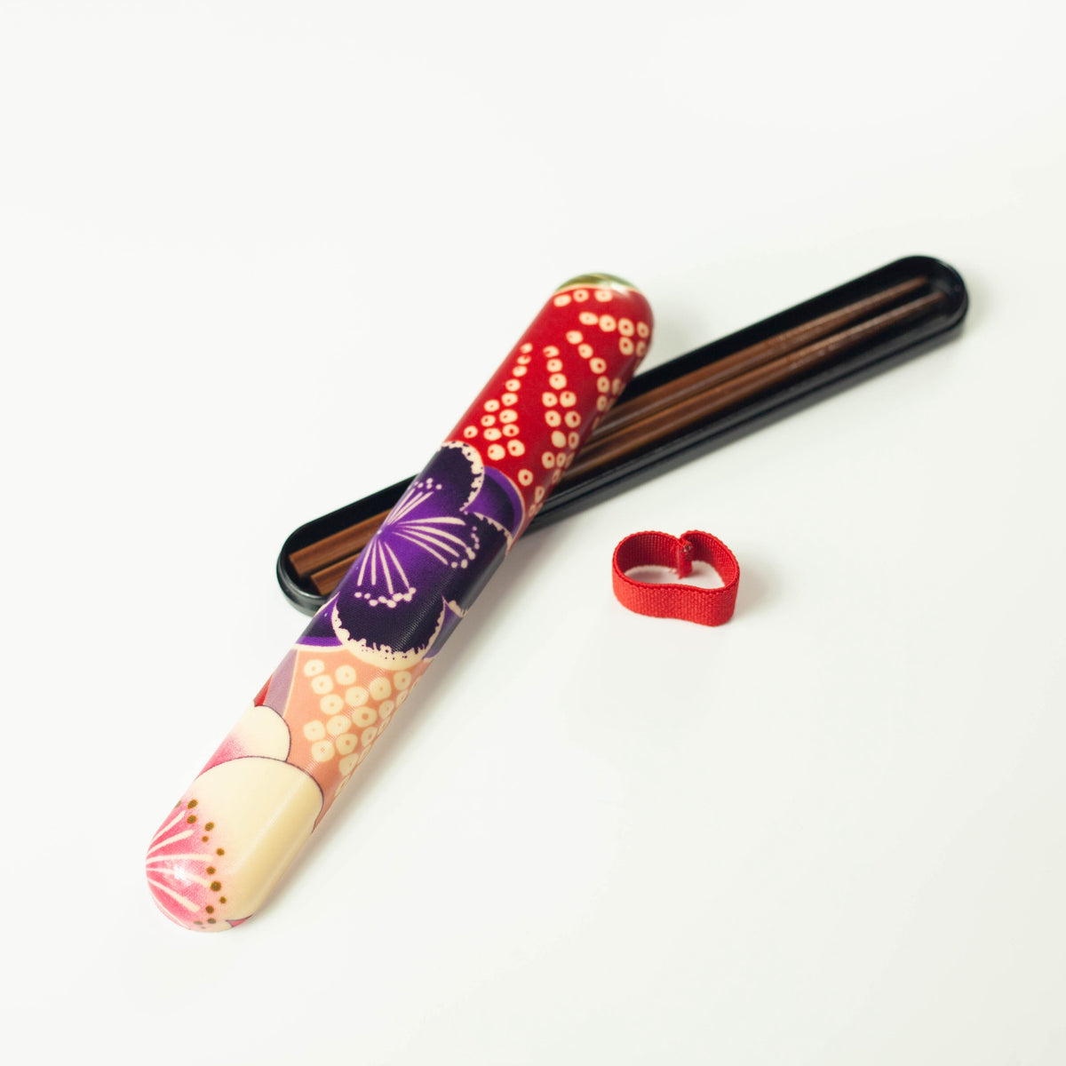Kimono Sakura Pink Chopsticks Set with pink floral pattern case