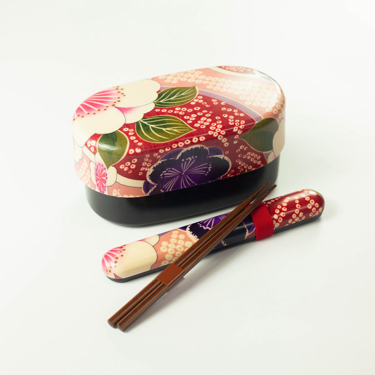 Kimono Sakura Pink Chopsticks Set with pink floral pattern case
