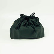 Black Drawstring Lunch Bag, cotton bento bag for lunch boxes up to 1300 ml
