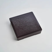 Shokado Ajiro Bento Box, dark brown one-tier Japanese bento box with a woven-texture lid