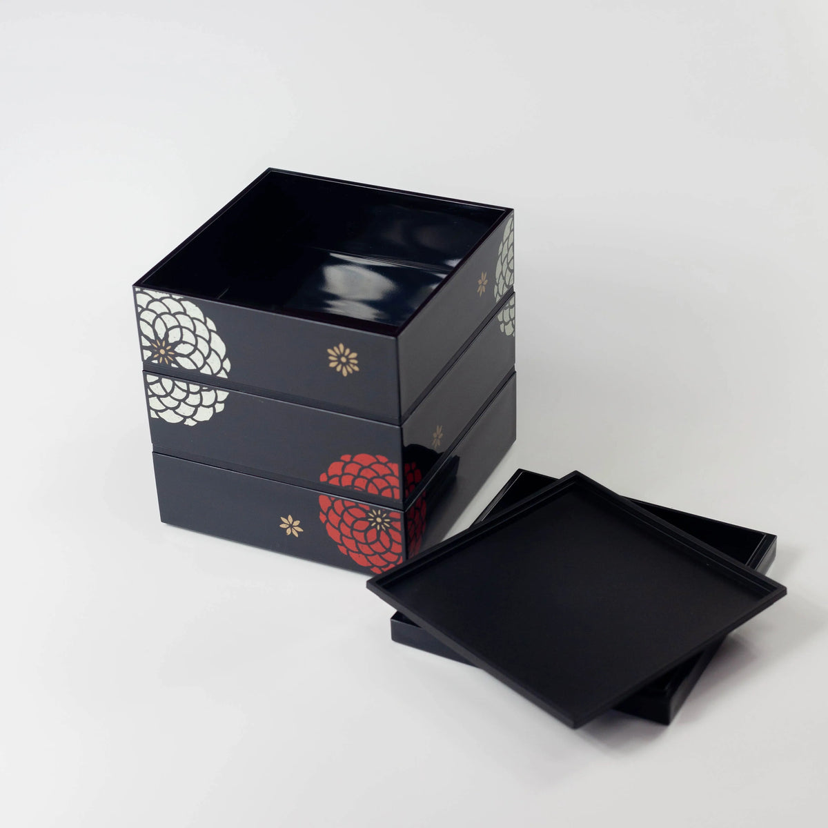 Ojyu Picnic Bento Box 15cm with three stacked tiers