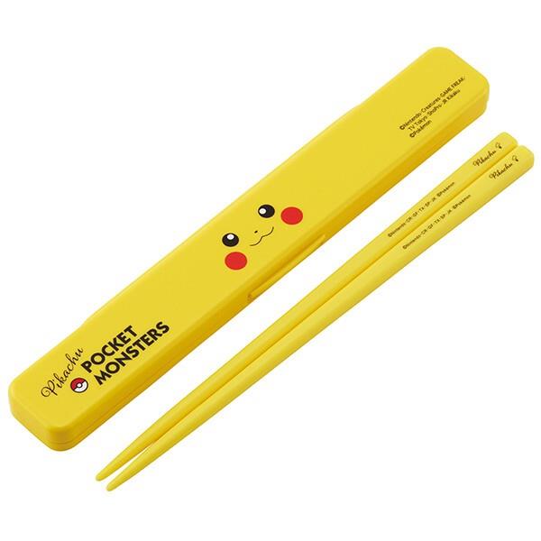 Pikachu Chopsticks Set, kids chopsticks featuring a winking Pikachu, made in Japan
