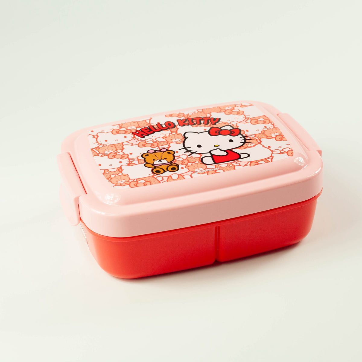 Hello Kitty Bento Box, single-tier 840ml lunch box with three inner compartments, made in Japan
