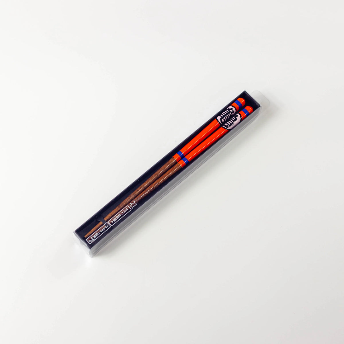 Official Dragon Ball wooden chopsticks 21cm - orange and blue Kame kanji design, natural wood