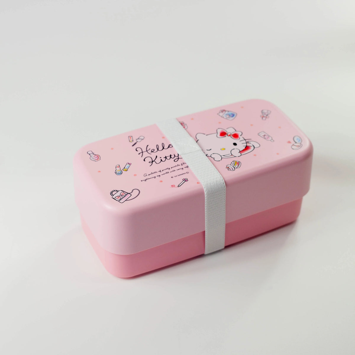 Hello Kitty Water Colors 1,000 ml two-tier jumbo bento box in pastel pink