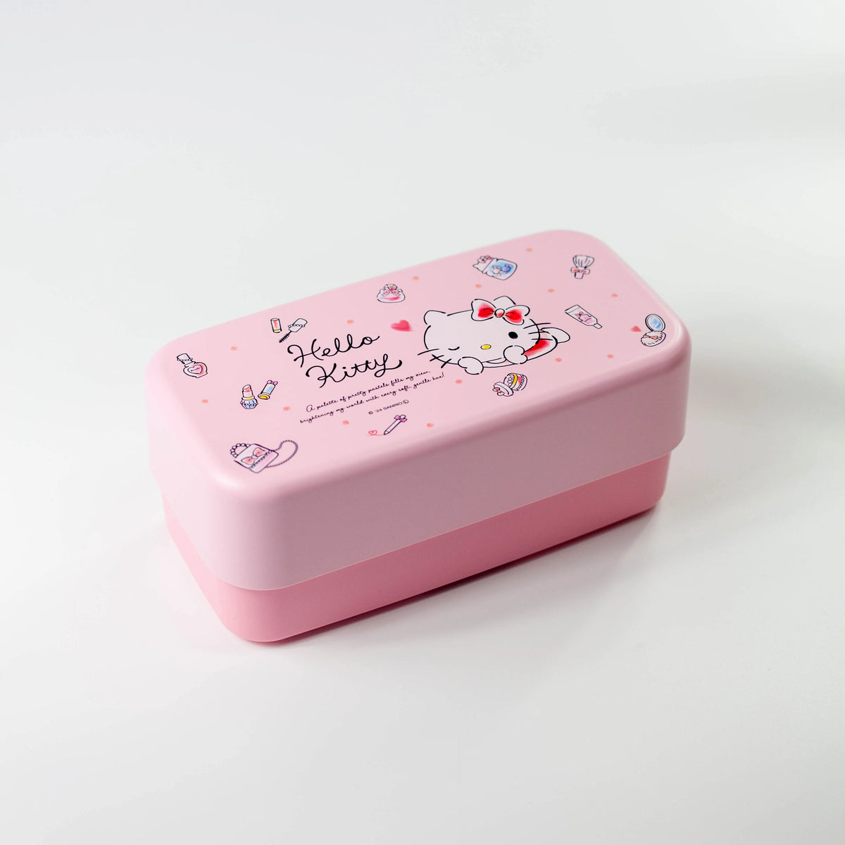 Hello Kitty Water Colors 1,000 ml two-tier jumbo bento box in pastel pink