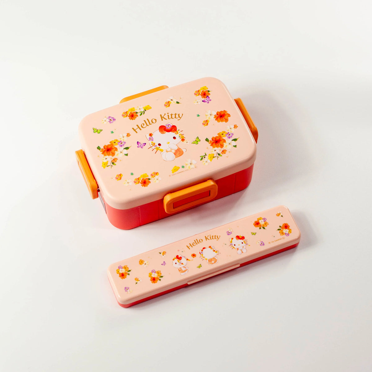 Hello Kitty Bento Box Vivid Pastels, single-tier 650ml lunch box with leak-proof 4-lock lid, made in Japan