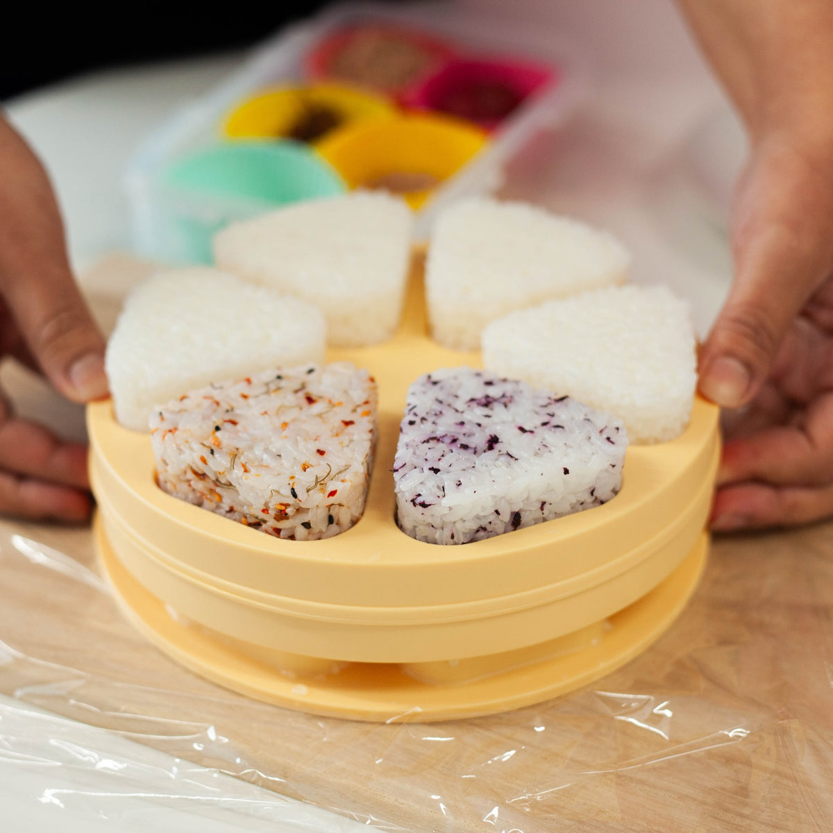 Pop Up Onigiri Maker – BPA-free plastic mold for 6 rice balls at once, made in Japan