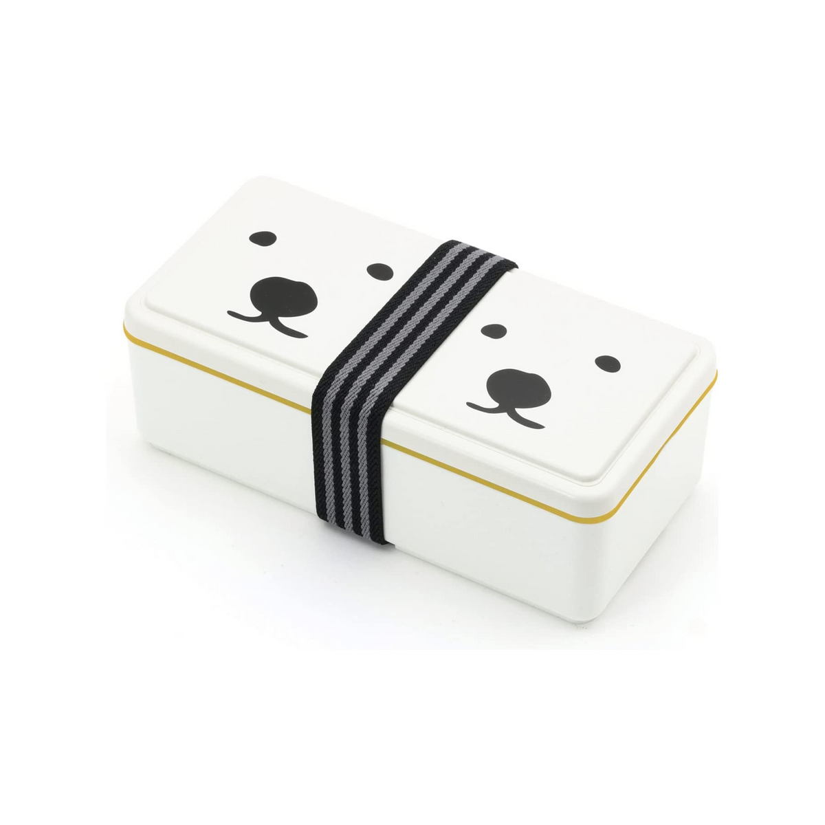 GEL-COOma Bento Box Twins 500mL – white koala face design with striped elastic band
