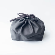 Gray drawstring lunch bag for bento boxes up to 1000mL