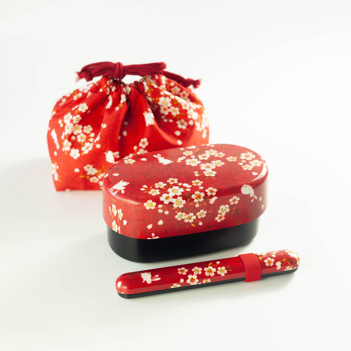 Sakura Usagi 830ml bento bundle with a cherry blossom and rabbit design