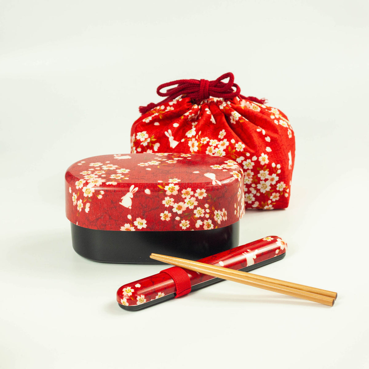 Sakura Usagi 830ml bento bundle with a cherry blossom and rabbit design