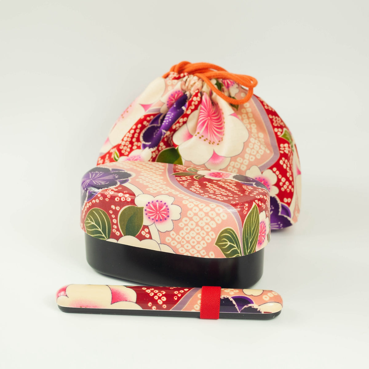 Kimono Sakura Pink bento bundle with a cherry blossom pattern