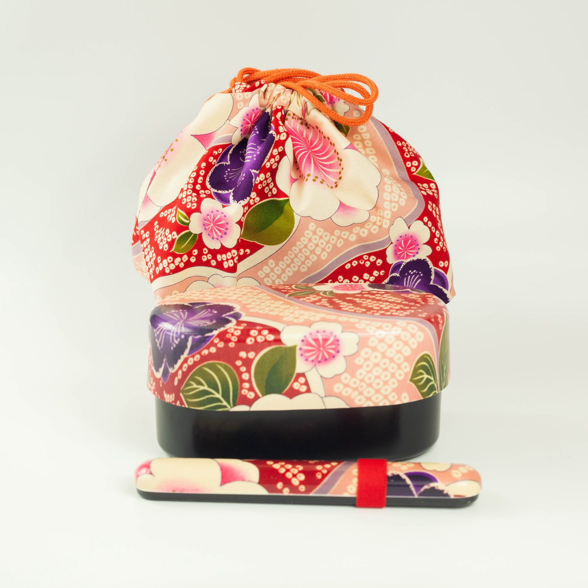 Kimono Sakura Pink bento bundle with a cherry blossom pattern