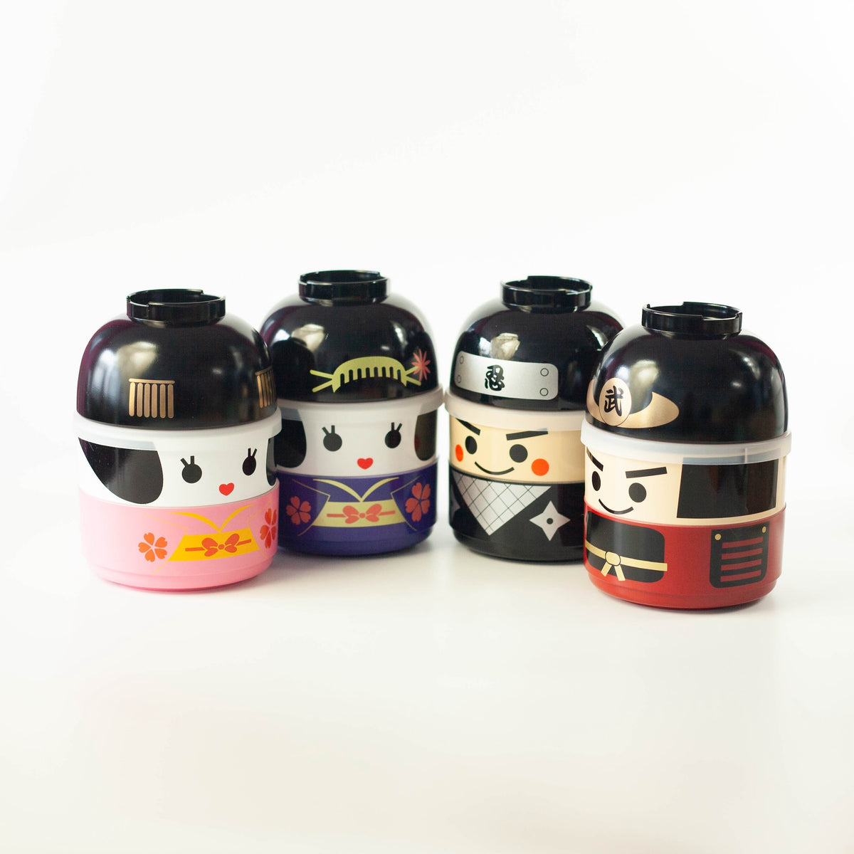 Kokeshi Bento Box Maiko, geisha-inspired Japanese bento box with two tiers and soup bowl