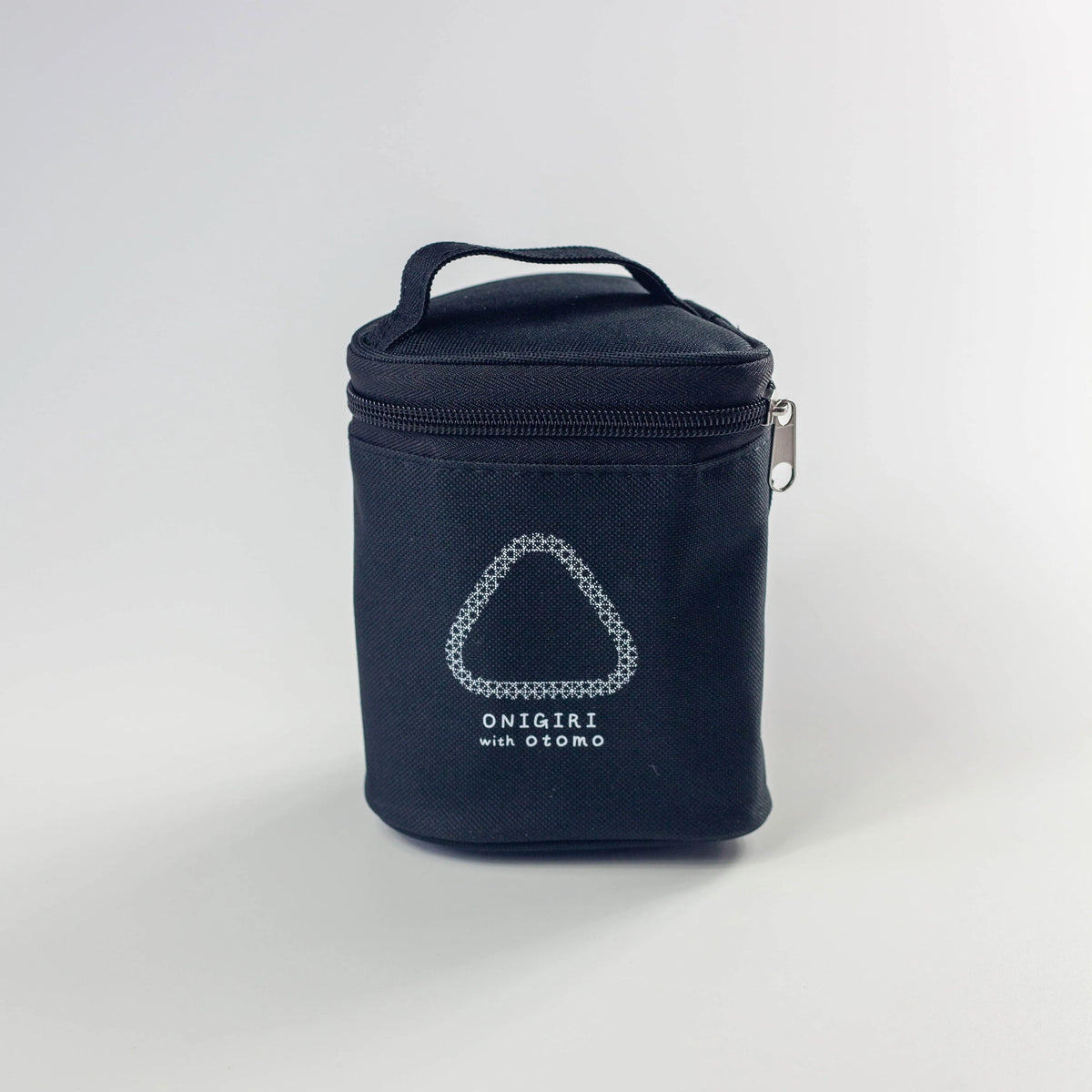 Otomo insulated onigiri lunch bags in brown and black with side dish containers