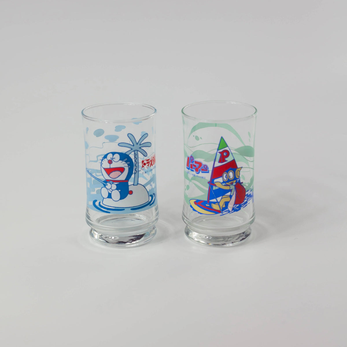 Doraemon and Perman Glass Set