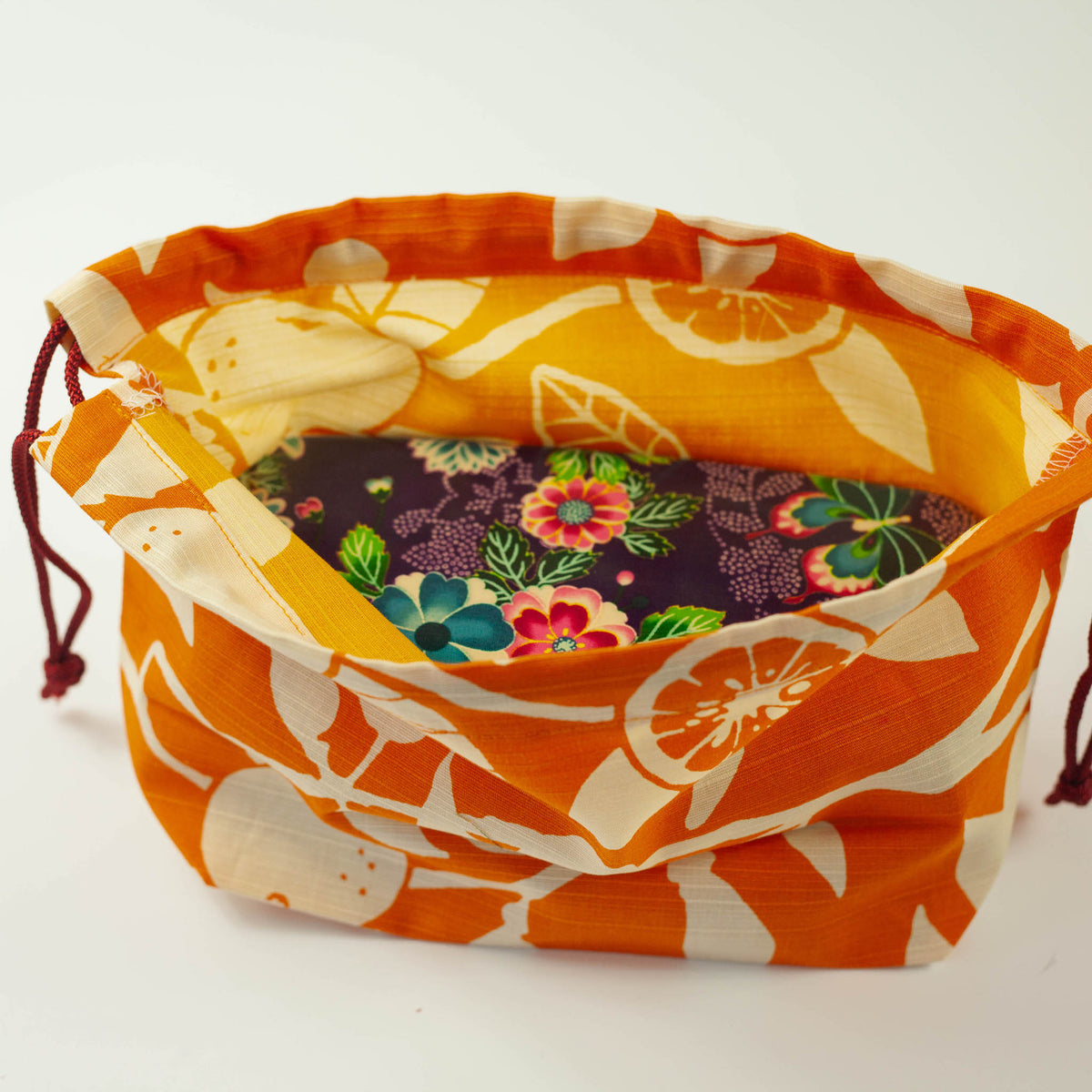 Furoshiki large bags in colorful Japanese floral patterns