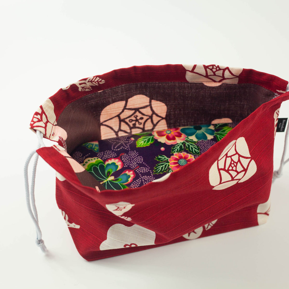 Furoshiki large bags in colorful Japanese floral patterns