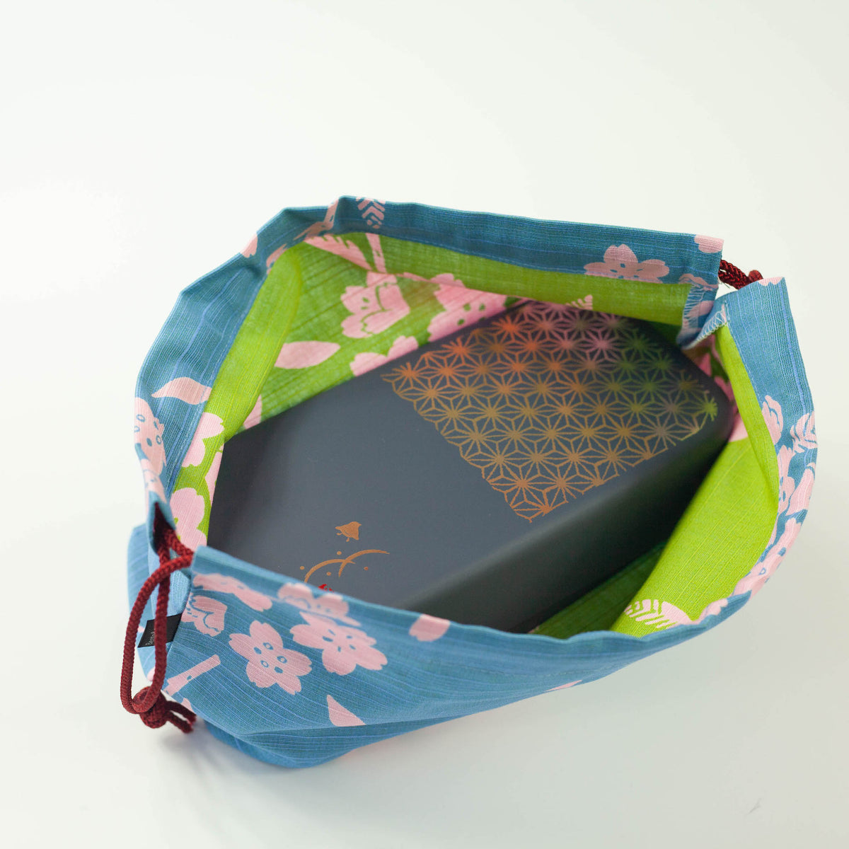 Furoshiki large bags in colorful Japanese floral patterns