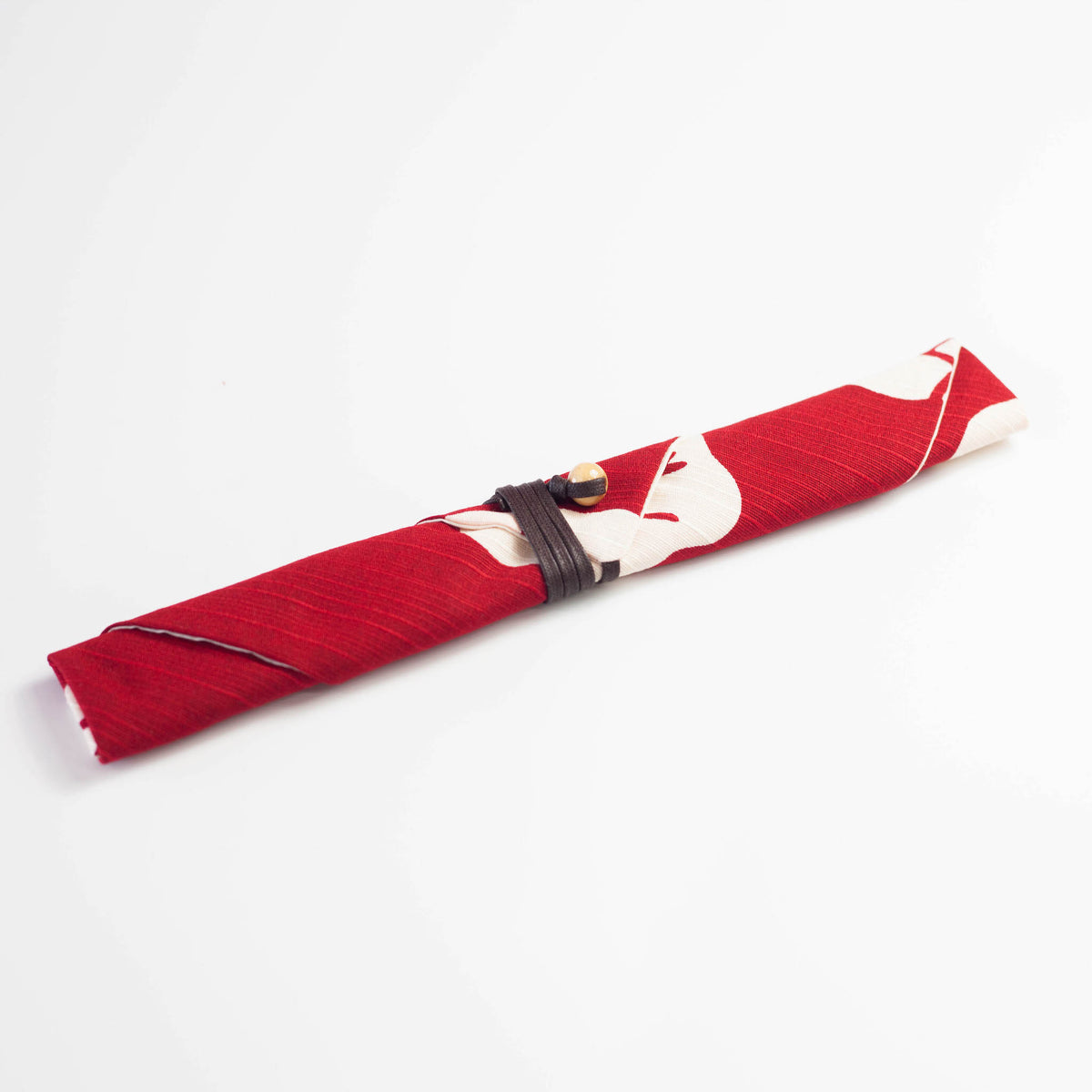 Furoshiki cloth chopstick case in colorful Japanese floral patterns