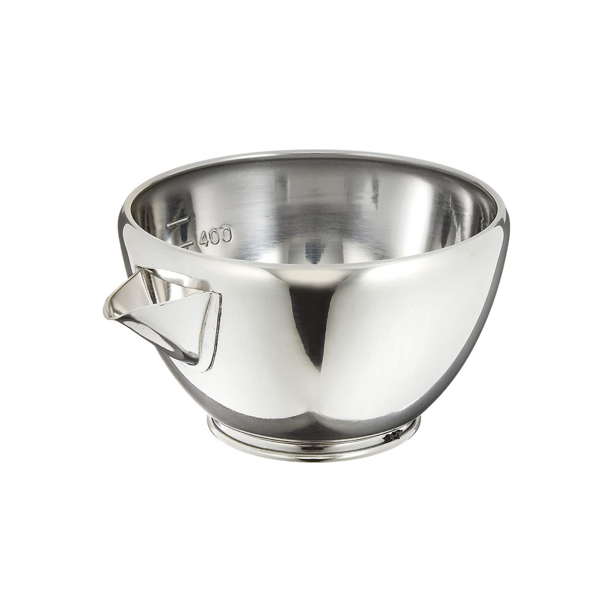 Katakuchi Mixing Bowl 700mL – polished stainless steel with pouring spout, white background