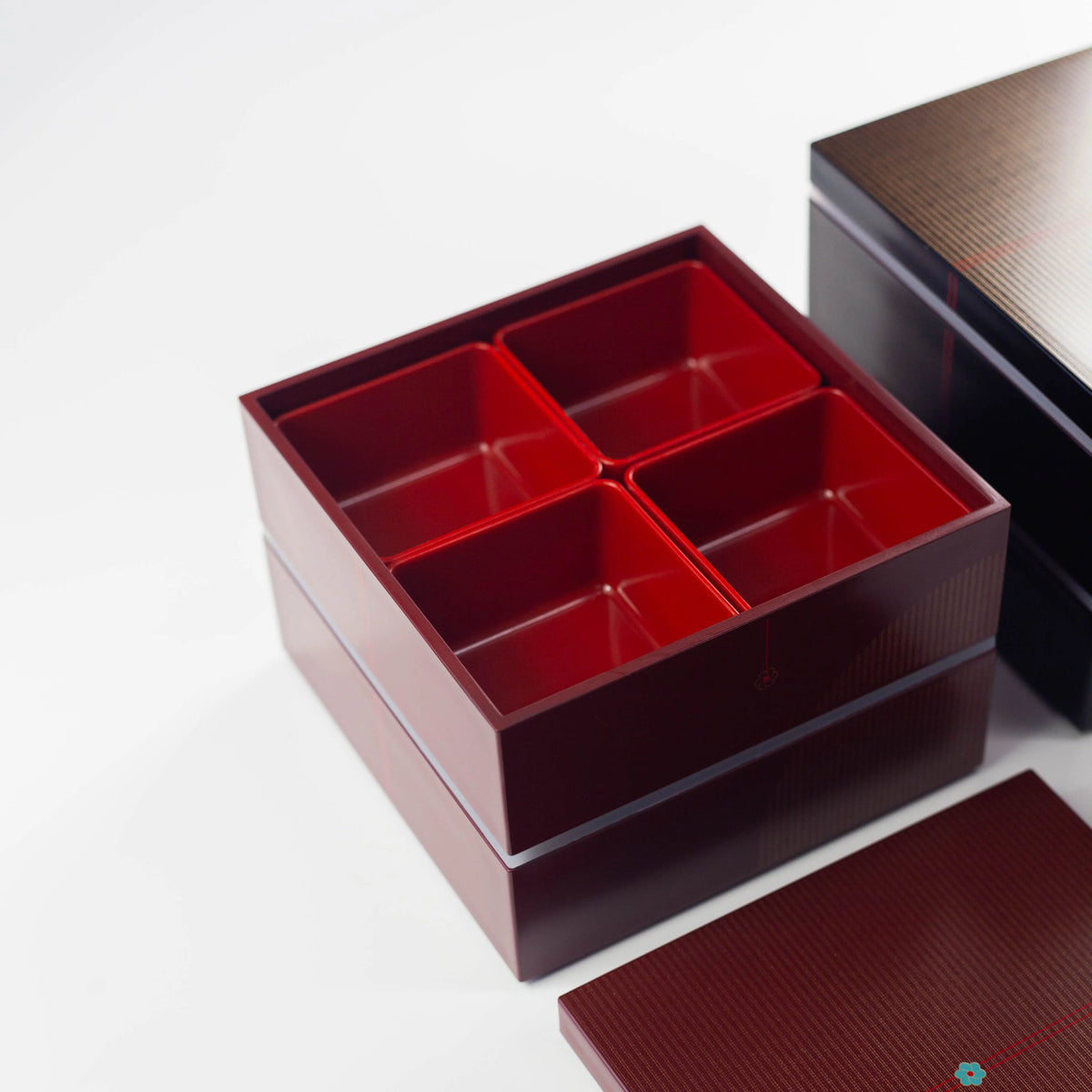 Musubi Picnic Bento Box, 15 cm two-tier square Japanese lunch box