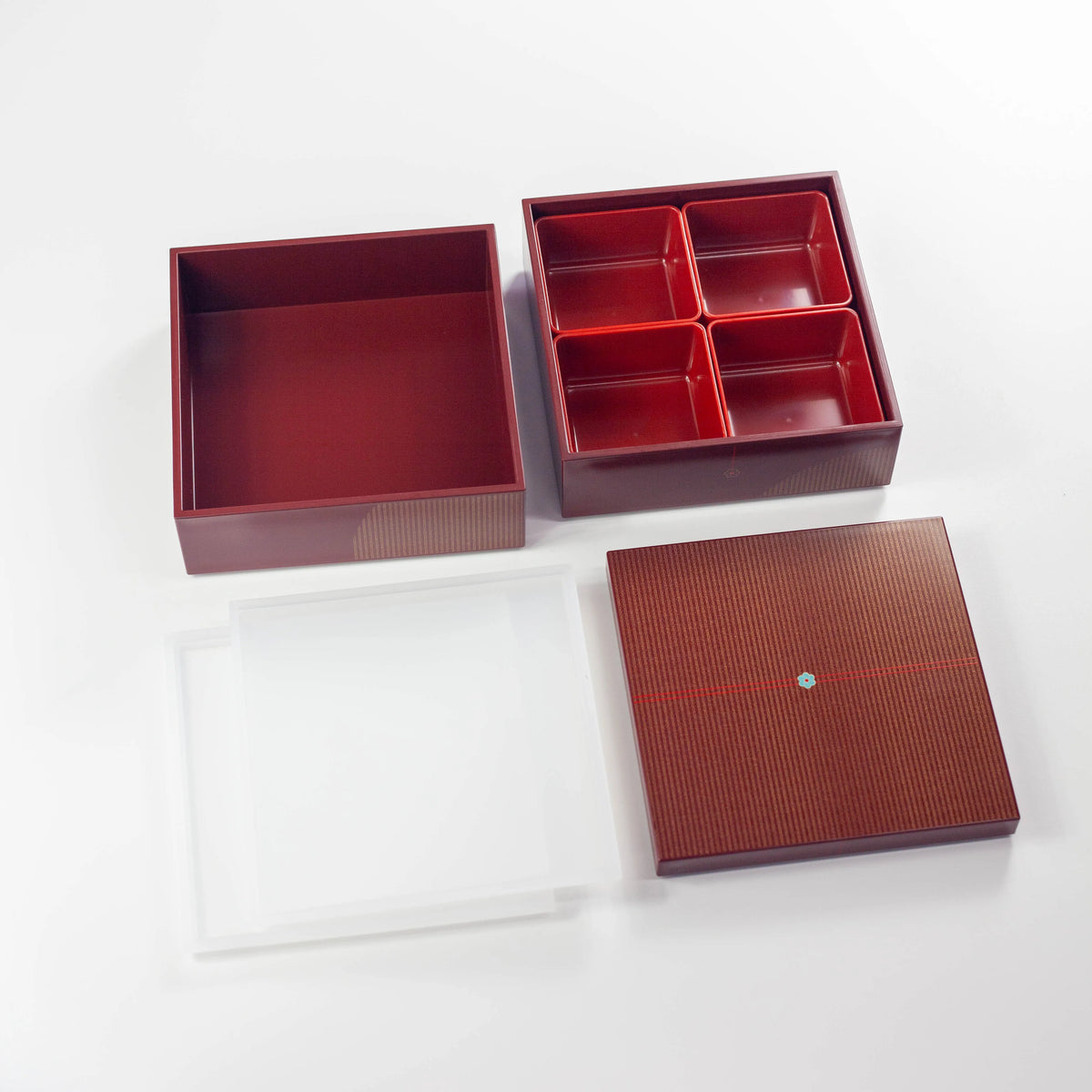 Musubi Picnic Bento Box, 15 cm two-tier square Japanese lunch box