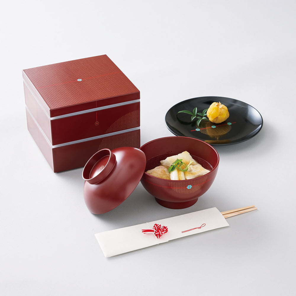 Musubi Picnic Bento Box, 15 cm two-tier square Japanese lunch box