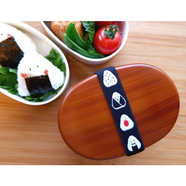 Onigiri Black 27 cm Japanese bento lunch band with rice ball pattern