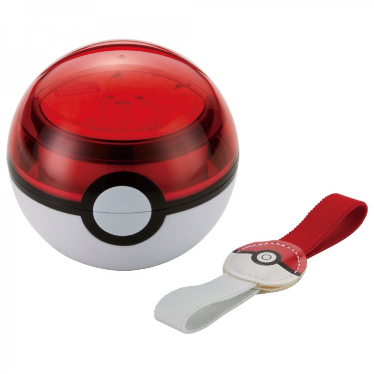Pokeball Bento Box, small two-tier lunch box shaped like a Pokeball with lunch band
