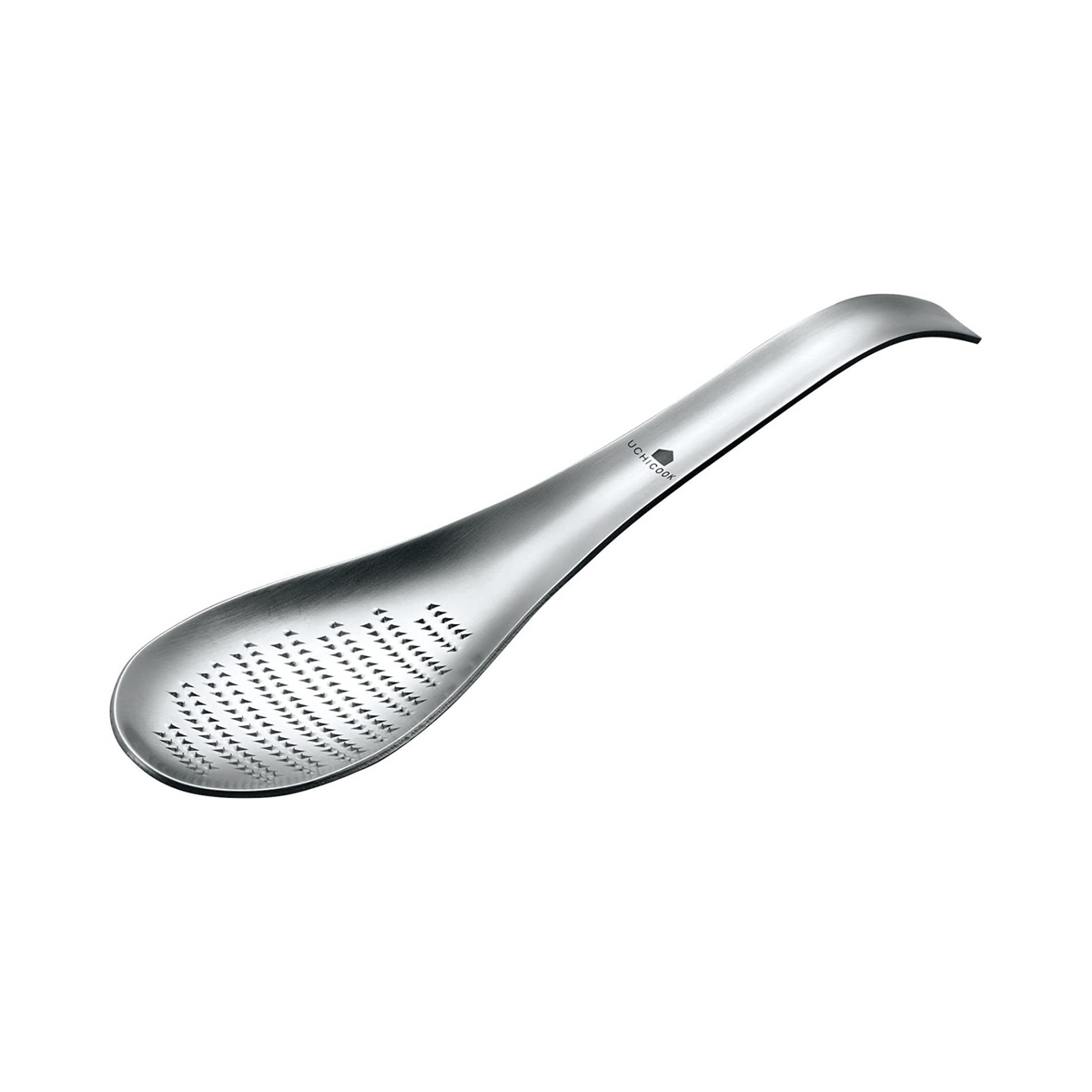Uchicook Oroshi Grater Spoon by Tsubame Sanjo with packaging – stainless steel spoon-shaped grater