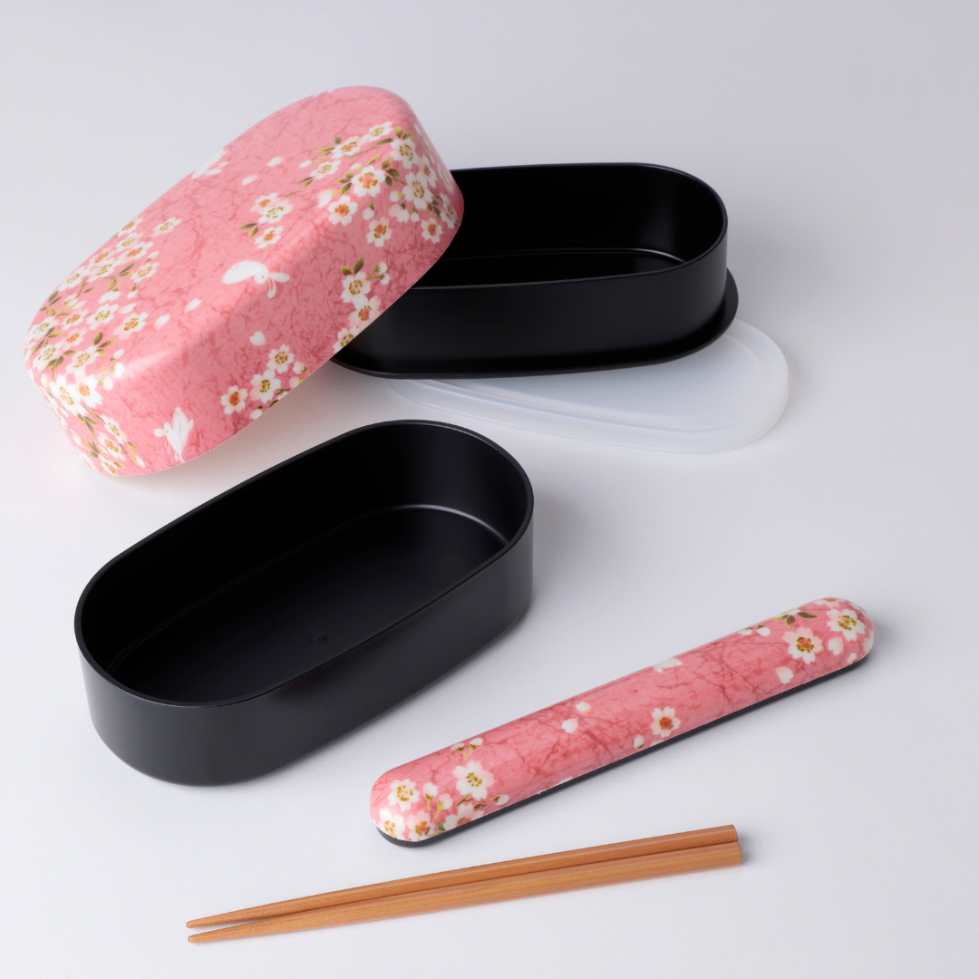 Sakura Usagi 830ml bento bundle with a cherry blossom and rabbit design