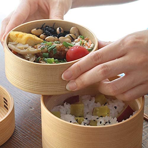 Magewappa Maru two-tier bento box made from Japanese Akita cedar wood, handcrafted in Odate, Japan
