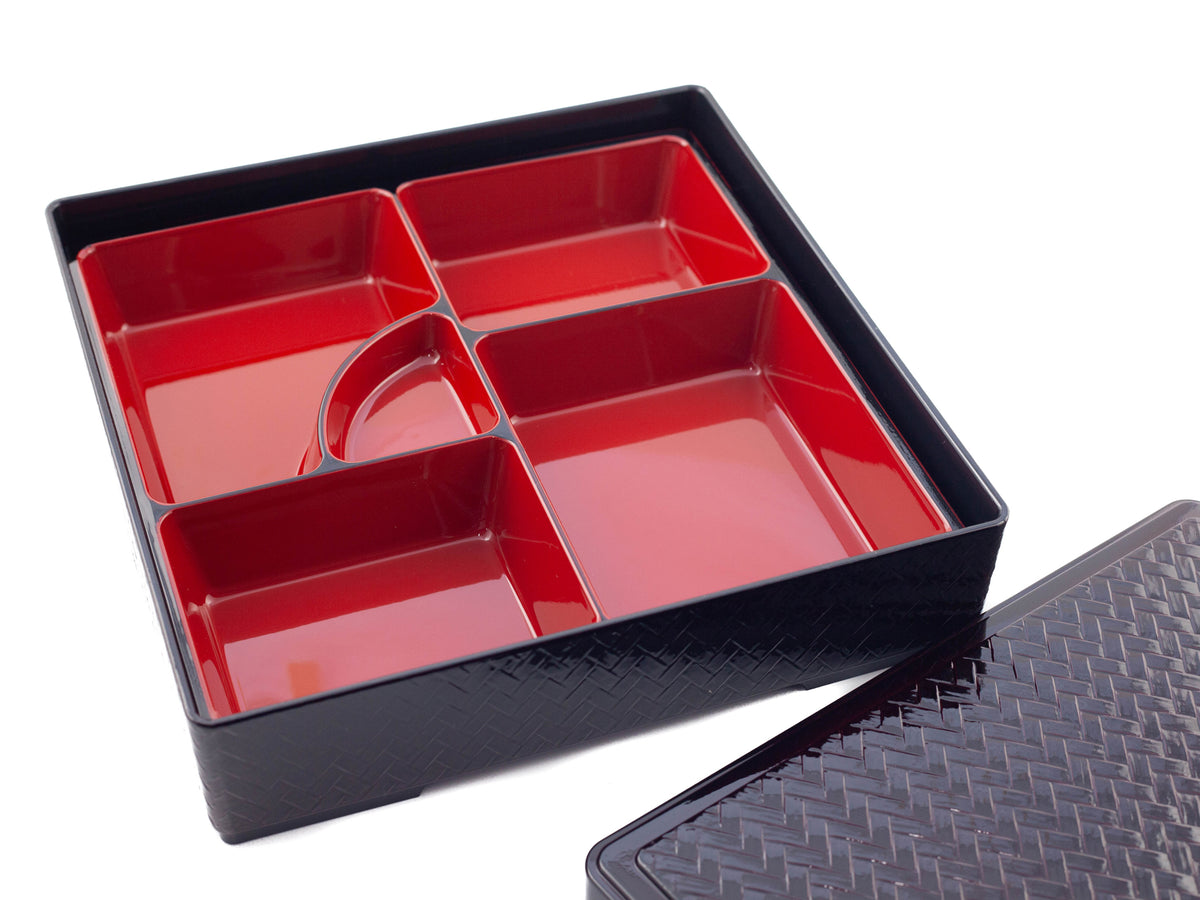 Red and Black japanese bento box