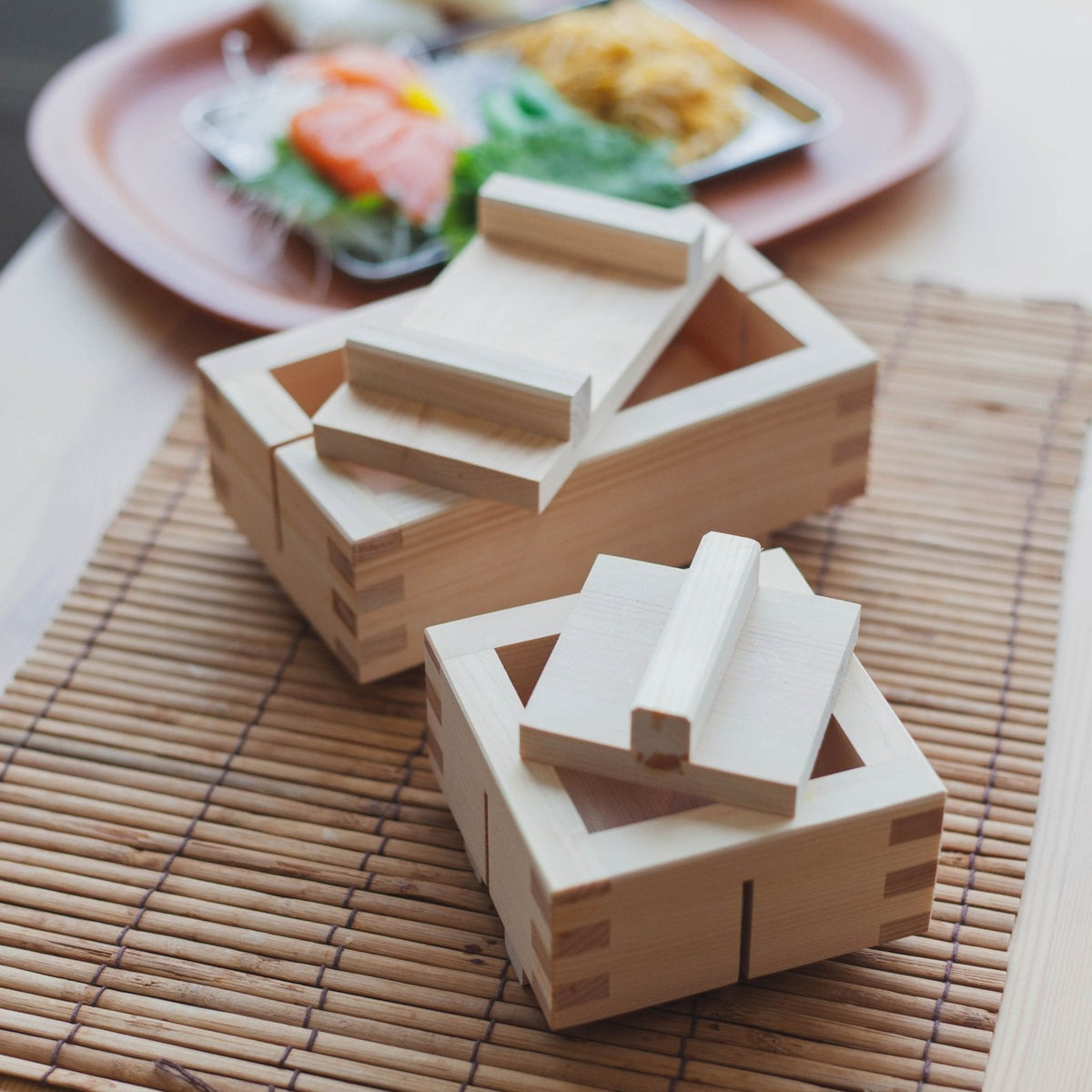 Sushi Mold Small Square – Japanese Hinoki wood pressed sushi mold, 10.5 x 10.5 cm, Made in Japan