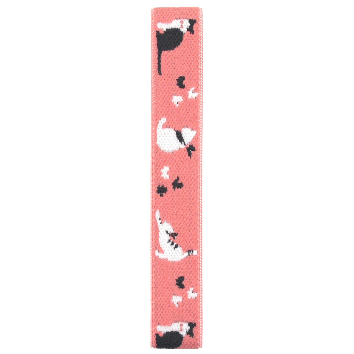 Cats 27 cm Japanese bento lunch band with black and white cats on pink⠋