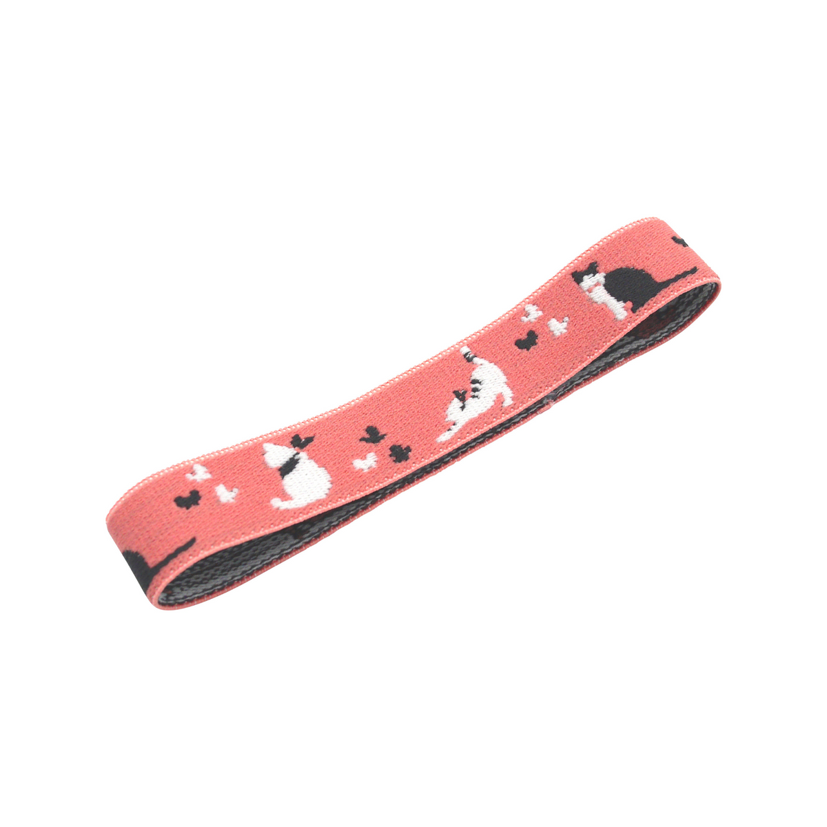 Cats 27 cm Japanese bento lunch band with black and white cats on pink⠋