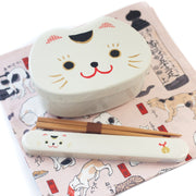 Kao Neko Bundle in white with a Japanese cat design