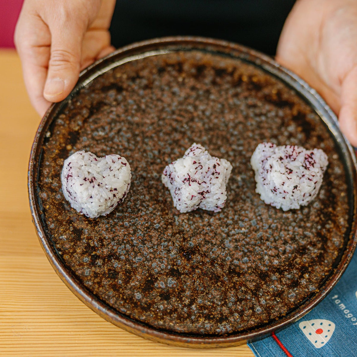 Onigiri Mold Push Kawaii, set of 3 mini rice ball molds in heart, star, and bear shapes, BPA-free plastic, made in Osaka Japan