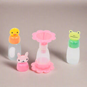 Set of 3 animal-shaped mini sauce bottles for bento boxes – bear, rabbit, and frog design, made in Japan