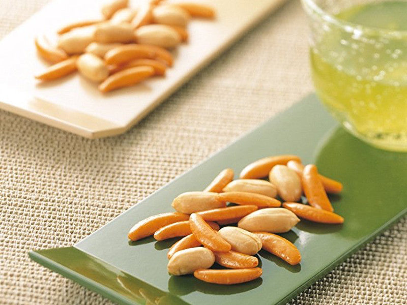 Kameda Kaki-pi wasabi flavor, soy sauce rice crackers and peanuts, 6 individual packets, made in Japan